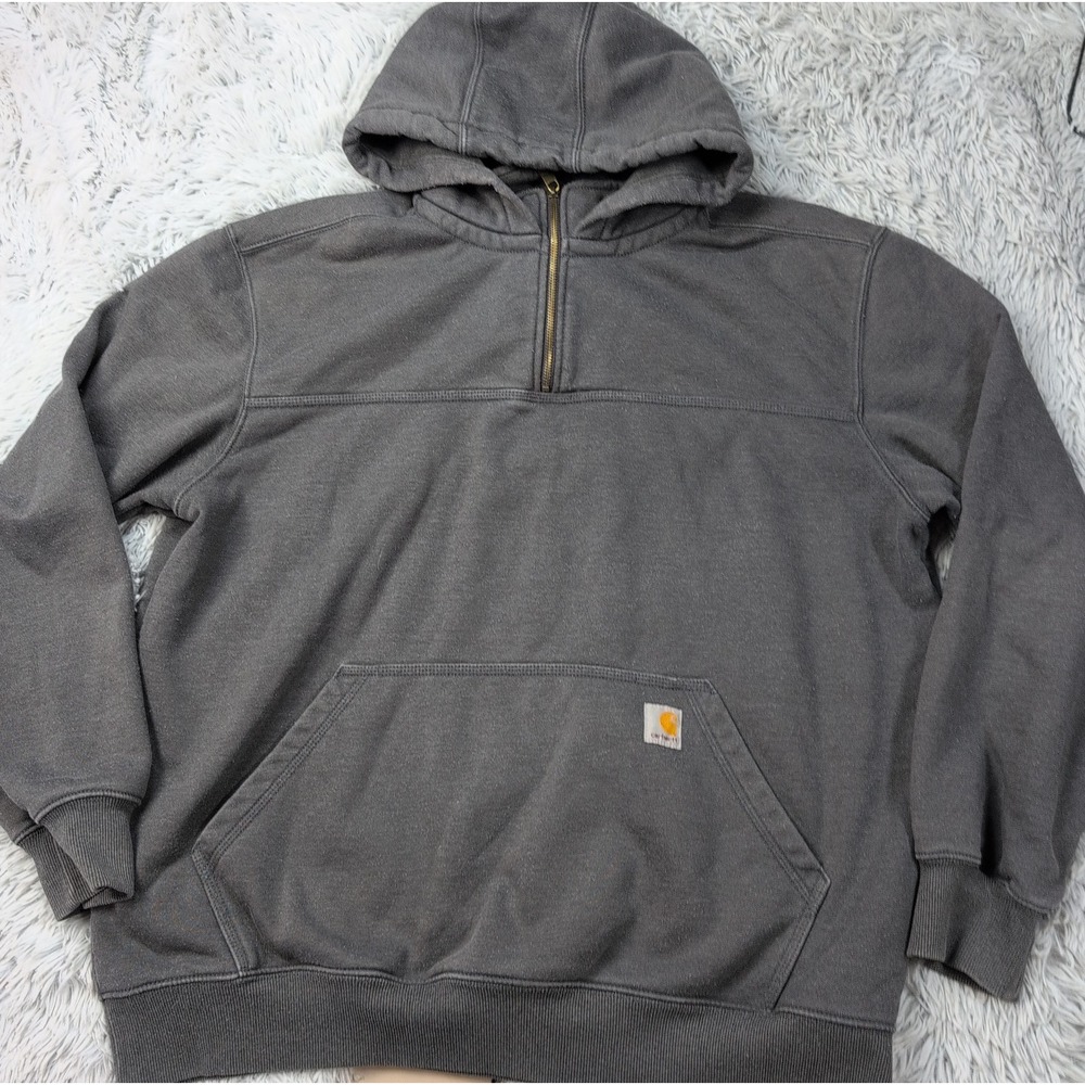 Carhartt Sweatshirt Mens XL Gray Hoodie Chore Work Rain Defender Loose Fit